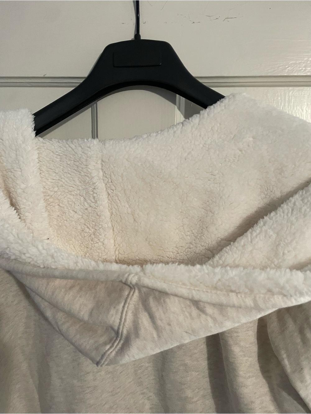 GAP Heather Wheat Sherpa-Lined Open Front Cardigan - Picture 3 of 5